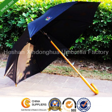 Wooden Straight Umbrellas with Printed Logos for Promotion (SU-0023W)